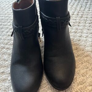 Indigo Black Ankle Boots with Braided Detail. Excellent condition o